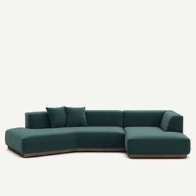 Γωνιακός δεξιός καναπές με ταπετσαρία από μελανζέ ύφασμα, Jacopo