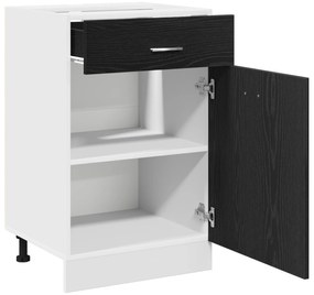 vidaXL Μαύρο Δρυς Ντουλάπι - 50x46x81.5 εκ, φτιαγμένο από επεξεργασμένο ξύλο.