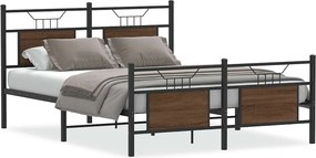 vidaXL Πλαίσιο κρεβατιού χωρίς στρώμα καφέ δρυς 140x190 cm