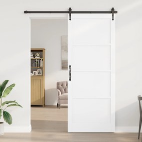 vidaXL Πόρτα Εσωτερικής Χρήσης 'ORKDAL' Λευκή 93x232x4 εκ. Μασίφ Ξύλου Πεύκου