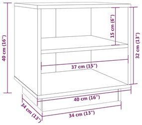 ΚΟΜΟΔΙΝΑ 2 ΤΕΜ. ΜΑΥΡΑ 40 X 34 X 40 ΕΚ. ΑΠΟ ΜΑΣΙΦ ΞΥΛΟ ΠΕΥΚΟΥ 813334