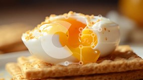 Σετ των 2 Intra Συλλεκτικό Ξύλινο Παζλ Plywood  4mm - Σπασμένο βραστό αυγό σε βουτυρωμένα κράκερ Σε Ξύλινο Κουτί - Διαστάσεις: 10x10 cm – 25 κομμάτια