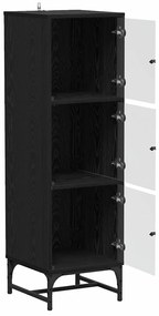 vidaXL Highboard Μαύρη δρυς 35 x 37 x 117 εκ. Επεξεργασμένο ξύλο
