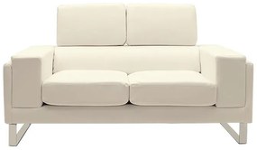 Καναπές Shea 2θέσιος PU ivory-inox 158x80x87εκ 158x80x87 εκ.