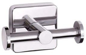Άγκιστρο Μπάνιου Διπλό Quattro 4222 9x5,5x6cm Chrome Karag Stainless Steel
