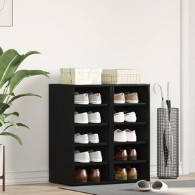 vidaXL Ντουλάπα Παπουτσιών 2 τεμ Μαύρη Δρυς 32x35x70 εκ Επεξεργασμένο Ξύλο