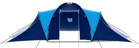 vidaXL Σκηνή Camping 9 Ατόμων Σκούρο Μπλε / Μπλε Υφασμάτινη