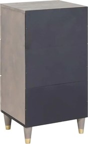 vidaXL Πλαϊνό γραφείο με συρτάρι Γκρι και Χρυσό 40 x 33 x 75 εκ.