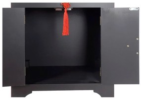 Κομοδίνο DKD Home Decor Έλατο Κόκκινο Μαύρο Ξύλο MDF 45 x 34 x 66 cm