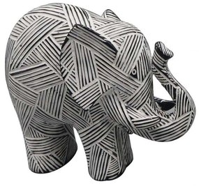 Διακοσμητικός Ελέφαντας FIG222 25x10x21,4cm White-Black Espiel Πολυρεσίνη