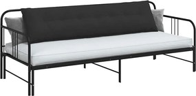 vidaXL Μαξιλάρι Πλάτης Μαύρο 200 x 50 εκ. Ύφασμα Μικροΐνας