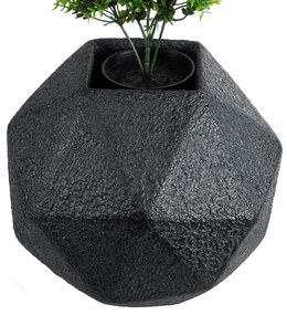 GloboStar® Artificial Garden CARNABY 20780 Επιδαπέδιο Πολυεστερικό Τσιμεντένιο Κασπώ Γλάστρα - Flower Pot Μαύρο Μ30 x Π30 x Υ30cm