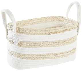 Καλάθι DKD Home Decor Λευκό Μπεζ Φυσική ίνα 33 x 16 x 19 cm