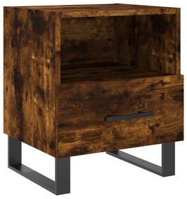 vidaXL Κομοδίνα 2 τεμ. Καπνιστή Δρυς 40 x 35 x 47,5 εκ. Επεξεργ. Ξύλο