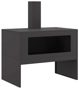 vidaXL Φωτιά Μαύρο 80 x 50 x 96 εκ. Κρύα έλαση από χάλυβα