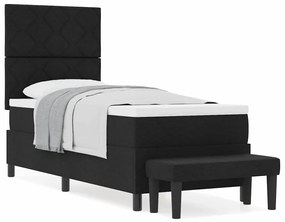 vidaXL Κρεβάτι με ελατήρια με στρώμα Μαύρο 80 x 200 cm ύφασμα