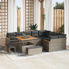 vidaXL Σετ Καναπέ Κήπου 12 pcs Γκρι συνθετικό ρατάν