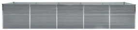 vidaXL Ζαρντινιέρα Υπερυψωμένη Γκρι 400x80x77 εκ. Γαλβαν. Χάλυβας