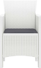 vidaXL Καρέκλα Κήπου 2 pcs Λευκό 53 x 49 x 85 εκ. Πολυπροπυλένιο
