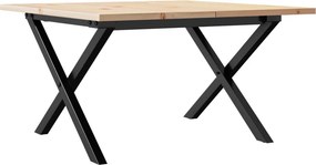 vidaXL Τραπεζάκι Σαλονιού Πλαίσιο X 60x60x40εκ Μασίφ Πεύκο/Ατσάλι