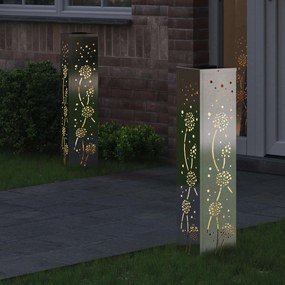 vidaXL Ηλιακό LED Φως Δρόμου 2 pcs Θερμό λευκό 18 x 18 x 80 εκ.