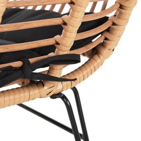 Καρέκλα - Πολυθρόνα ALLEGRA C5450.31 Μεταλλική με Wicker Μπέζ και Μαξιλάρι 58x59x82Υ εκ. 58x59x82 εκ.