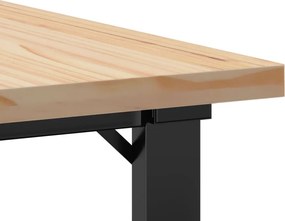 vidaXL Τραπεζάκι Σαλονιού Πλαίσιο Ο Μασίφ Πεύκο/Ατσάλι