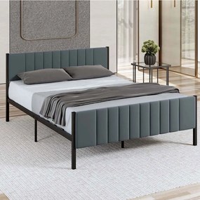 Κρεβάτι Lotus (Για Στρώμα 160x200cm) 837WST1163 160x200x88cm Anthracite Double