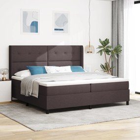 vidaXL Κρεβάτι με Στρώμα Σκούρο Καφέ 200x200 εκ από Υφασμα