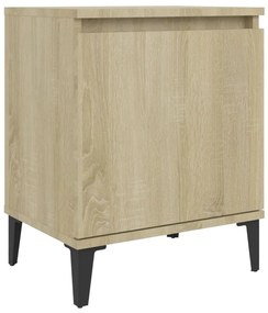 vidaXL Κομοδίνο Sonoma Δρυς 40 x 30 x 50 εκ. με Μεταλλικά Πόδια
