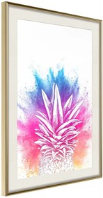 Αφίσα - Rainbow Pineapple Crown - 40x60 - Χρυσό - Με πασπαρτού