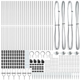 vidaXL Πόλοί περιφράξεων  με αιχμή 26 τεμάχια Ø32 mm 170 cm Γαλβανισμένο χάλυβα
