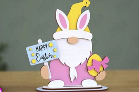 Intra απο ξύλο plywood 3mm-4mm πάχος - Gnome Bunny Πάσχα | Πασχαλινό λαγουδάκι | CNC Δίασταση 15x15 cm INTRAFABR-118346247