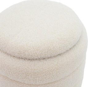 Σκαμπό-μπαούλο Dazzle pakoworld μπουκλέ cream-χρυσό Φ36x44εκ