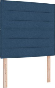 vidaXL Κρεβάτι box spring με στρώμα Μπλε 80 x 200 cm Ύφασμα