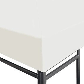 vidaXL Κάλυμμα για Κιόσκι Λευκό Κρεμ 4 x 3 μ. 310 γρ./μ²