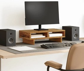 vidaXL Βάση Οθόνης Όψη Παλαιού Ξύλου 50x27x15 εκ. από Επεξ. Ξύλο
