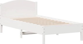 vidaXL Σκελετός Κρεβ. Χωρίς Στρώμα Λευκό 75x190 εκ Μασίφ Πεύκο