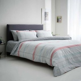 Παπλωματοθήκη Valeria-1 (Σετ 3τμχ) Grey Vesta Home Διπλό 200x240cm 100% Βαμβάκι