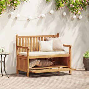 vidaXL Πάγκος Αποθήκευσης Κήπου Καφέ 114 x 60 x 90 εκ Μασίφ ξύλο teak