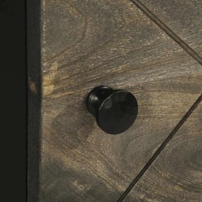 vidaXL Ντουλάπι Μαύρο 40 x 33 x 110 εκ. από Μασίφ Ξύλο Μάνγκο