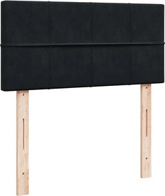 vidaXL Κρεβάτι Boxspring με Στρώμα Μαύρο 90x200 εκ. Βελούδινο
