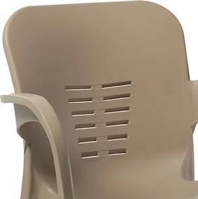 Πολυθρόνα Feast pakoworld PP cappucino-αλουμίνιο γκρι