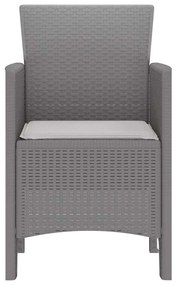 vidaXL Καρέκλα Κήπου 2 pcs Ανοιχτό γκρι 53 x 49 x 85 εκ. PP