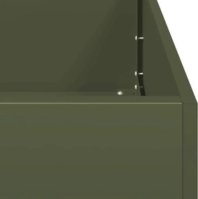 vidaXL Ζαρντινιέρα Λαδί 100x100x80 εκ. από Χάλυβα