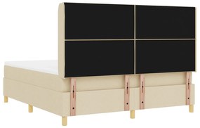 vidaXL κρεβάτι  με ελατήρια και στρώμα κρεμ 180x200 εκ υφασμάτινο