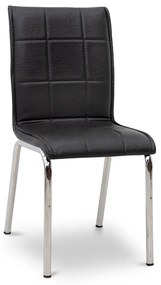 Καρέκλα τραπεζαρίας Pitt Megapap Pu/μέταλλο χρώμα μαύρο 39x51x88εκ. - 0128481