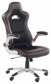 Καρέκλα γραφείου Berwyn 716, Κόκκινο, Μαύρο, 122x68x68cm, 18 kg, Με μπράτσα, Με ρόδες, Μηχανισμός καρέκλας: Κλίση | Epipla1.gr