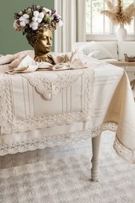 Stewehome Σετ τραπεζομάντηλου με ράνερ και δαχτυλίδια πετσετών από πολυεστέρα 160x220 cm