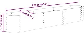 vidaXL Ζαρντινιέρα Ανθρακί 224x40x36 εκ Γαλβανισμένος χάλυβας